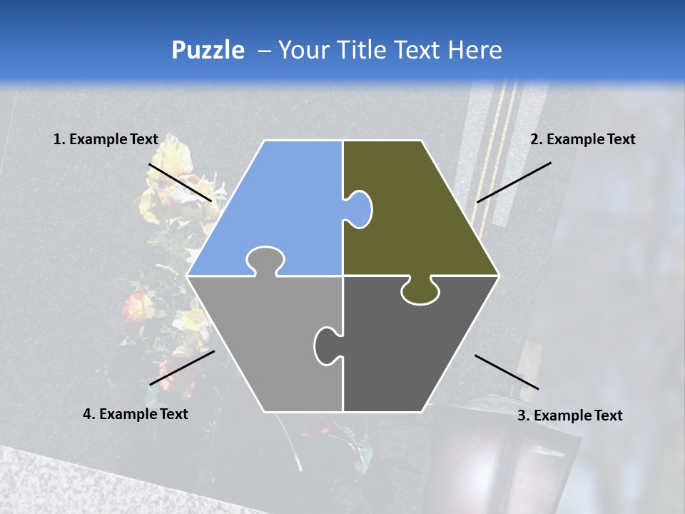 A Cemetery With Flowers And A Cross On It PowerPoint Template