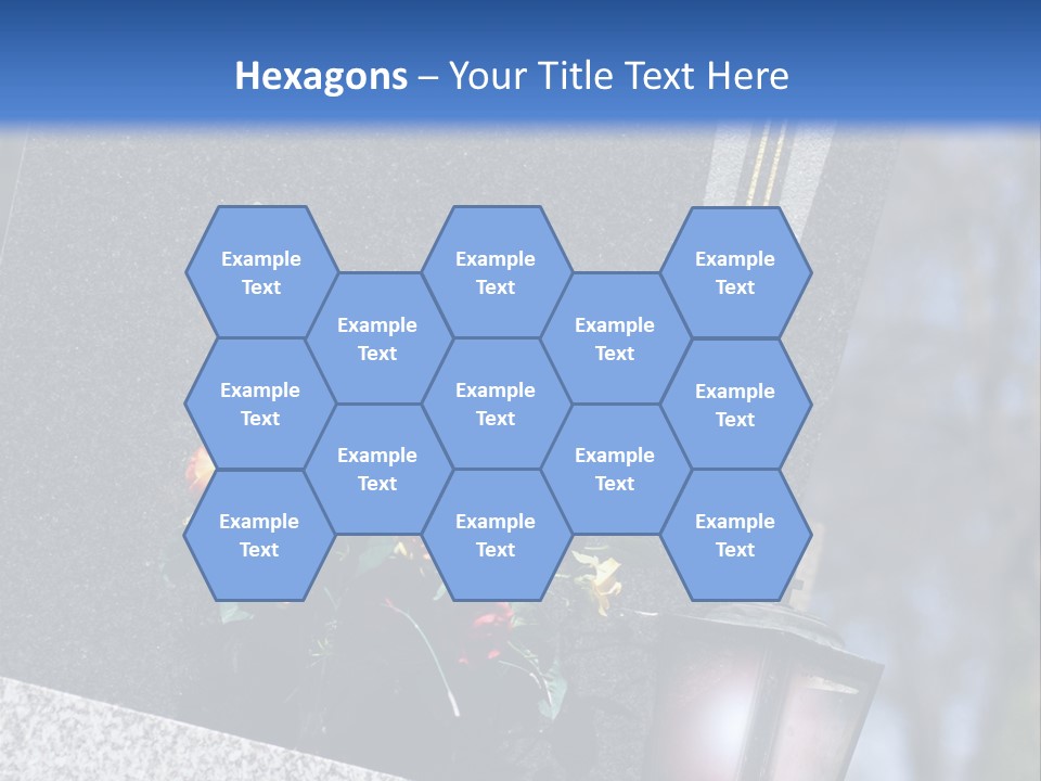 A Cemetery With Flowers And A Cross On It PowerPoint Template