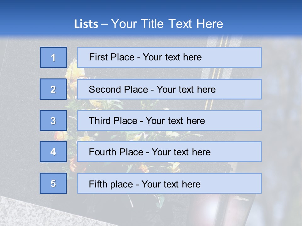 A Cemetery With Flowers And A Cross On It PowerPoint Template