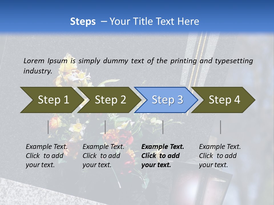 A Cemetery With Flowers And A Cross On It PowerPoint Template