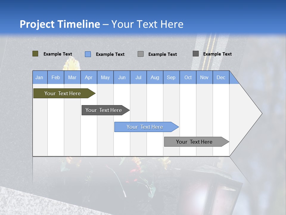 A Cemetery With Flowers And A Cross On It PowerPoint Template