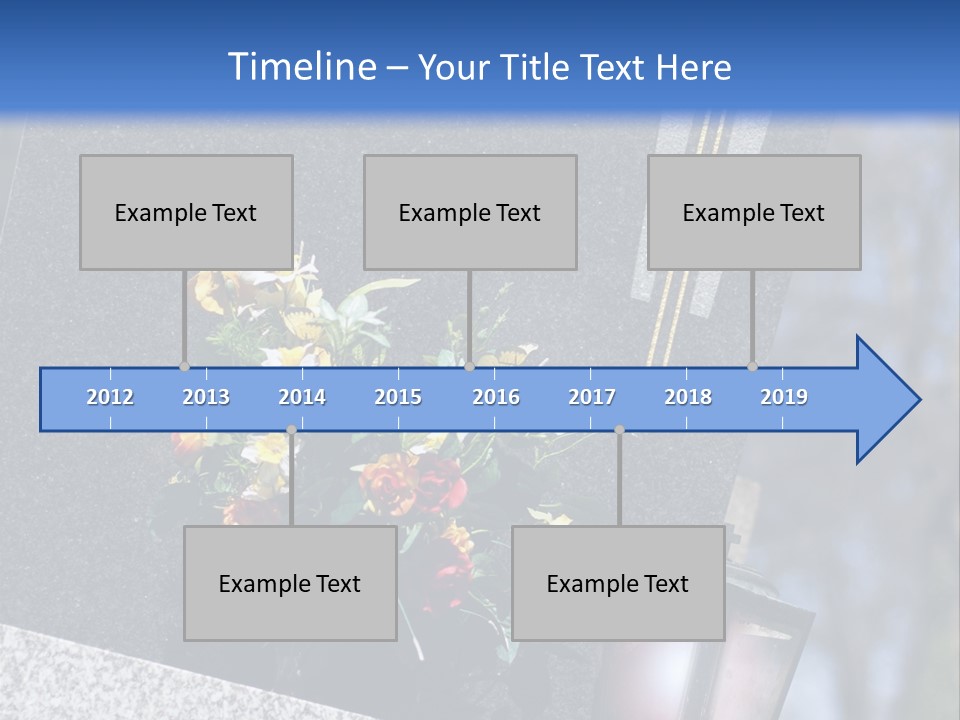A Cemetery With Flowers And A Cross On It PowerPoint Template