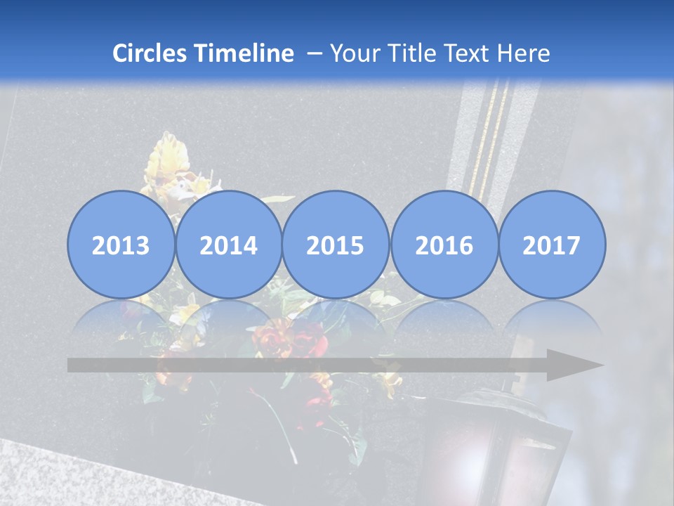 A Cemetery With Flowers And A Cross On It PowerPoint Template