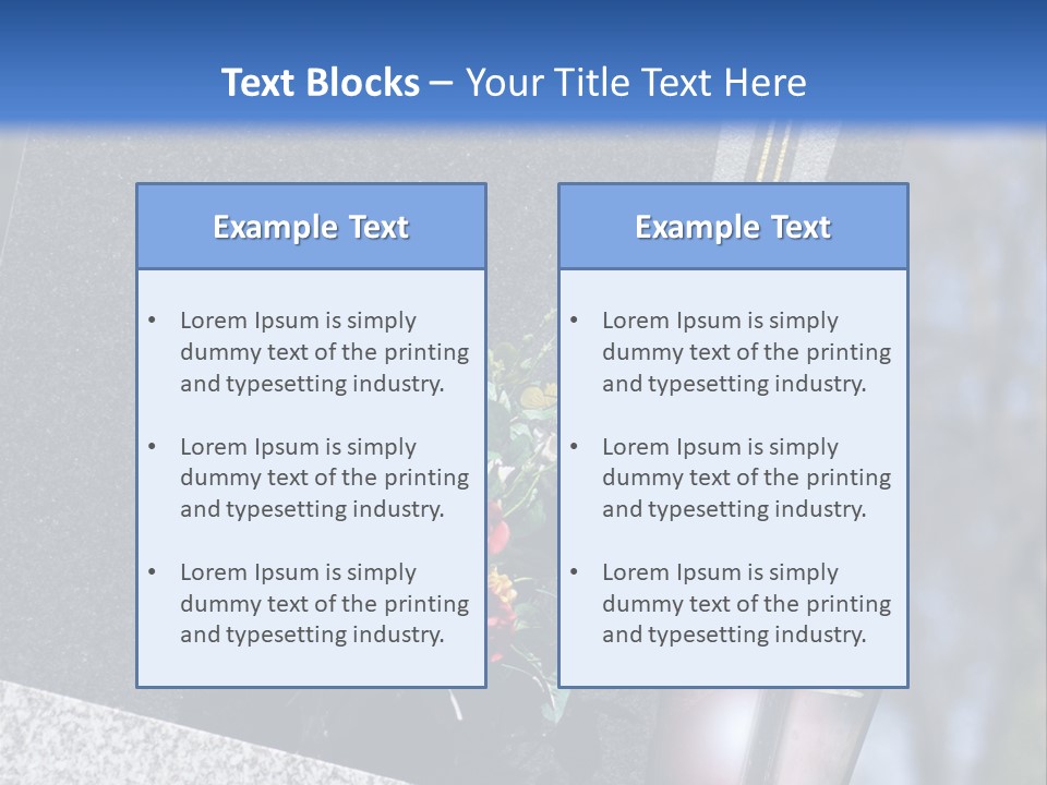 A Cemetery With Flowers And A Cross On It PowerPoint Template