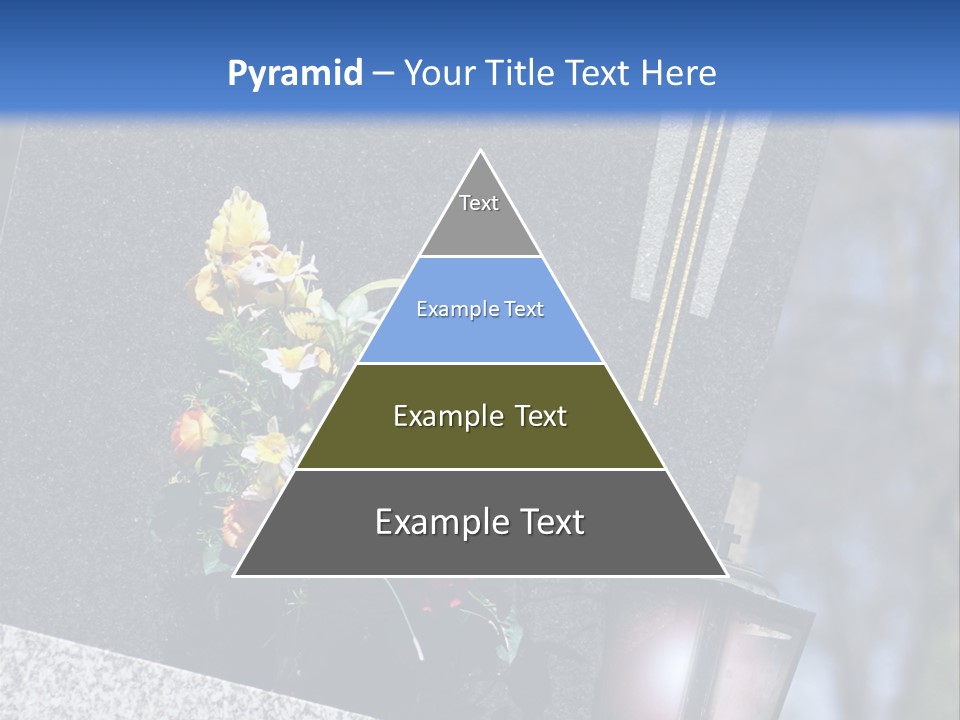 A Cemetery With Flowers And A Cross On It PowerPoint Template