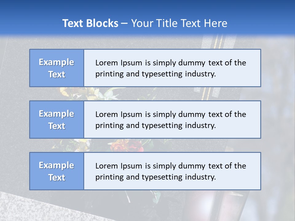 A Cemetery With Flowers And A Cross On It PowerPoint Template