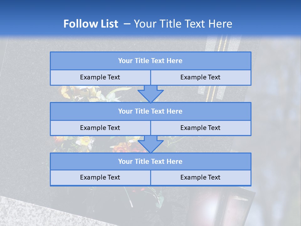 A Cemetery With Flowers And A Cross On It PowerPoint Template