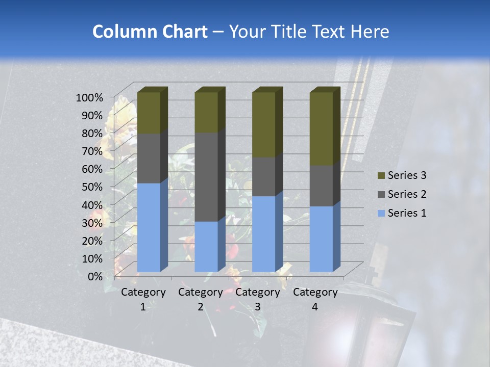 A Cemetery With Flowers And A Cross On It PowerPoint Template