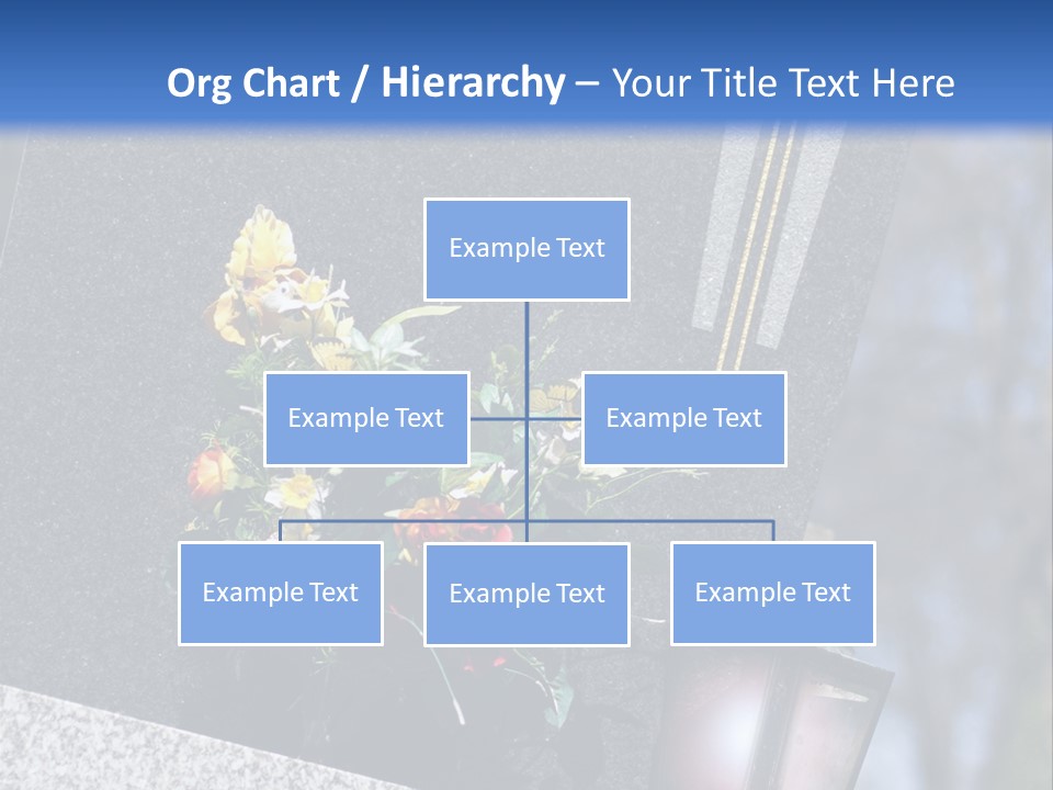 A Cemetery With Flowers And A Cross On It PowerPoint Template