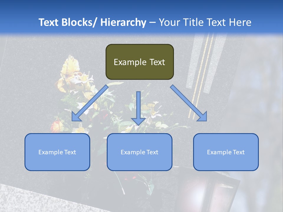 A Cemetery With Flowers And A Cross On It PowerPoint Template
