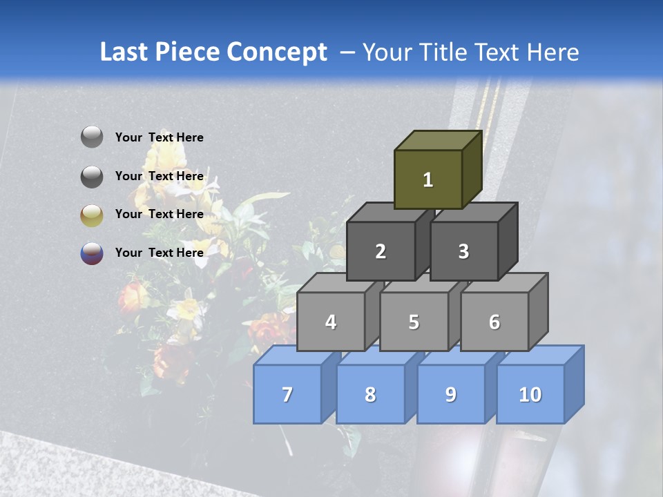 A Cemetery With Flowers And A Cross On It PowerPoint Template