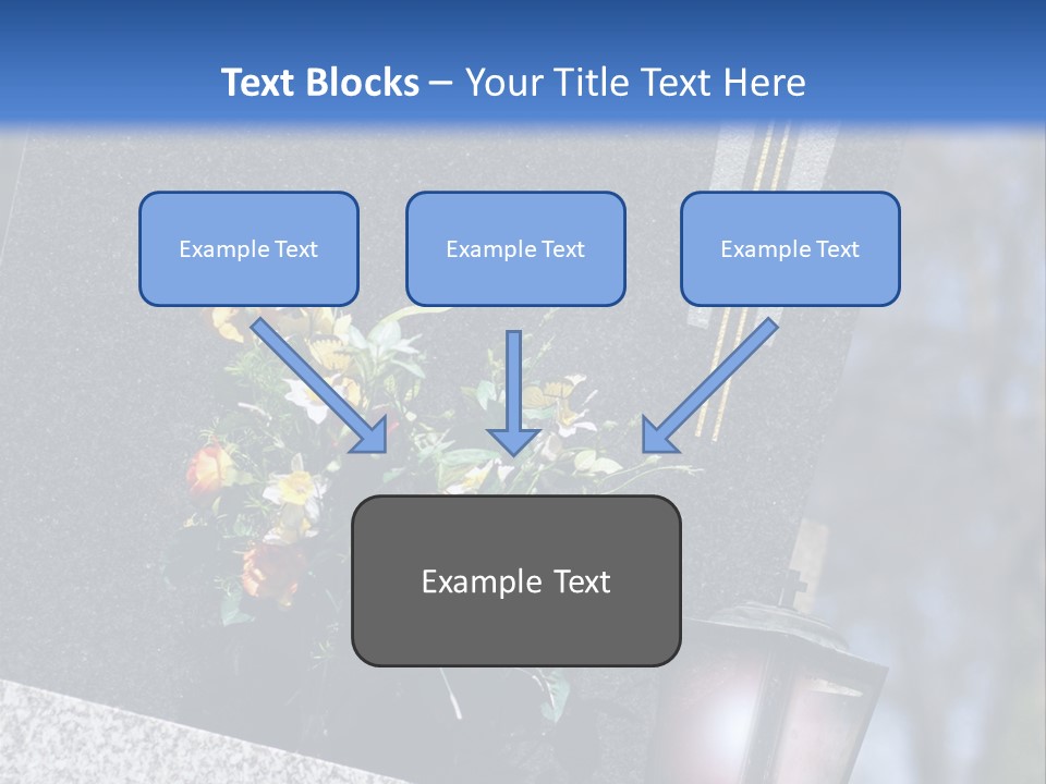 A Cemetery With Flowers And A Cross On It PowerPoint Template