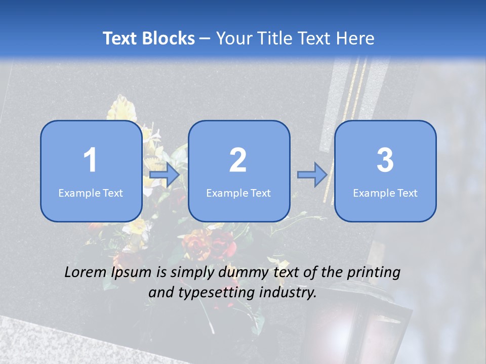 A Cemetery With Flowers And A Cross On It PowerPoint Template