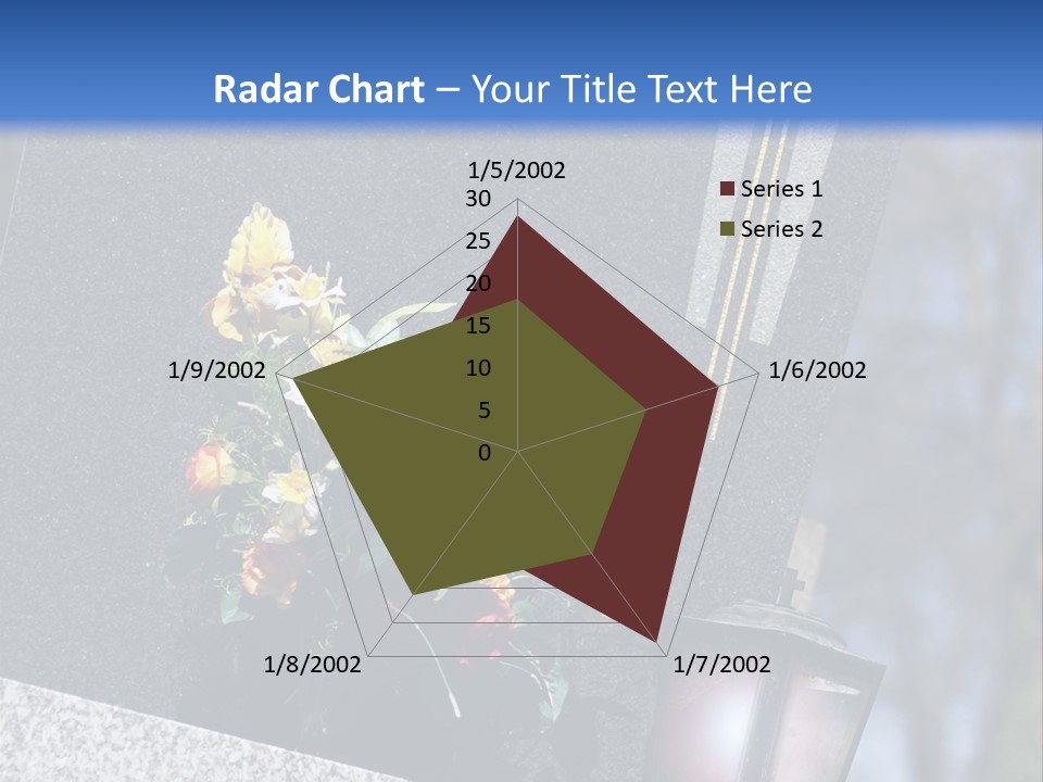 A Cemetery With Flowers And A Cross On It PowerPoint Template