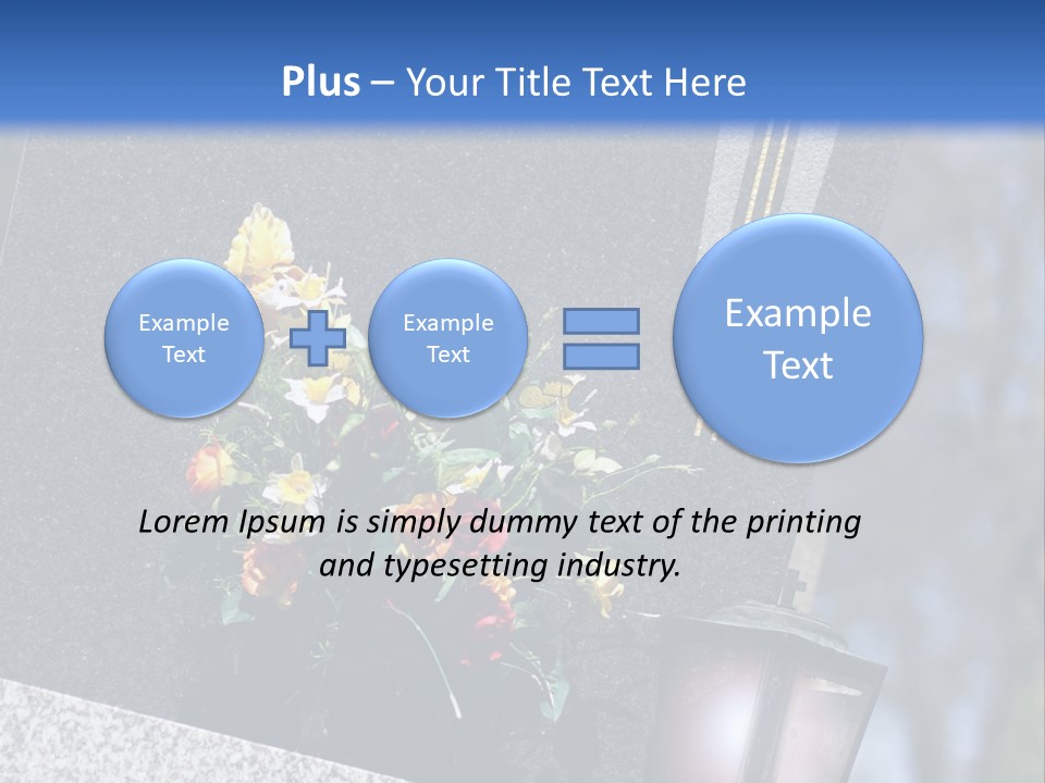 A Cemetery With Flowers And A Cross On It PowerPoint Template