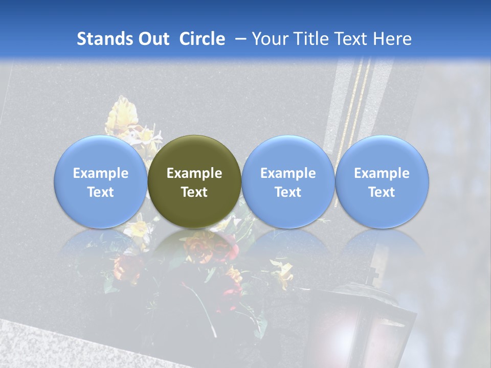 A Cemetery With Flowers And A Cross On It PowerPoint Template