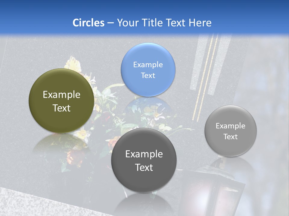 A Cemetery With Flowers And A Cross On It PowerPoint Template