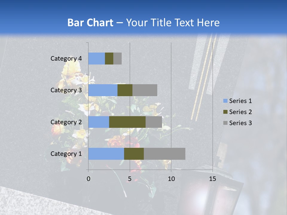 A Cemetery With Flowers And A Cross On It PowerPoint Template