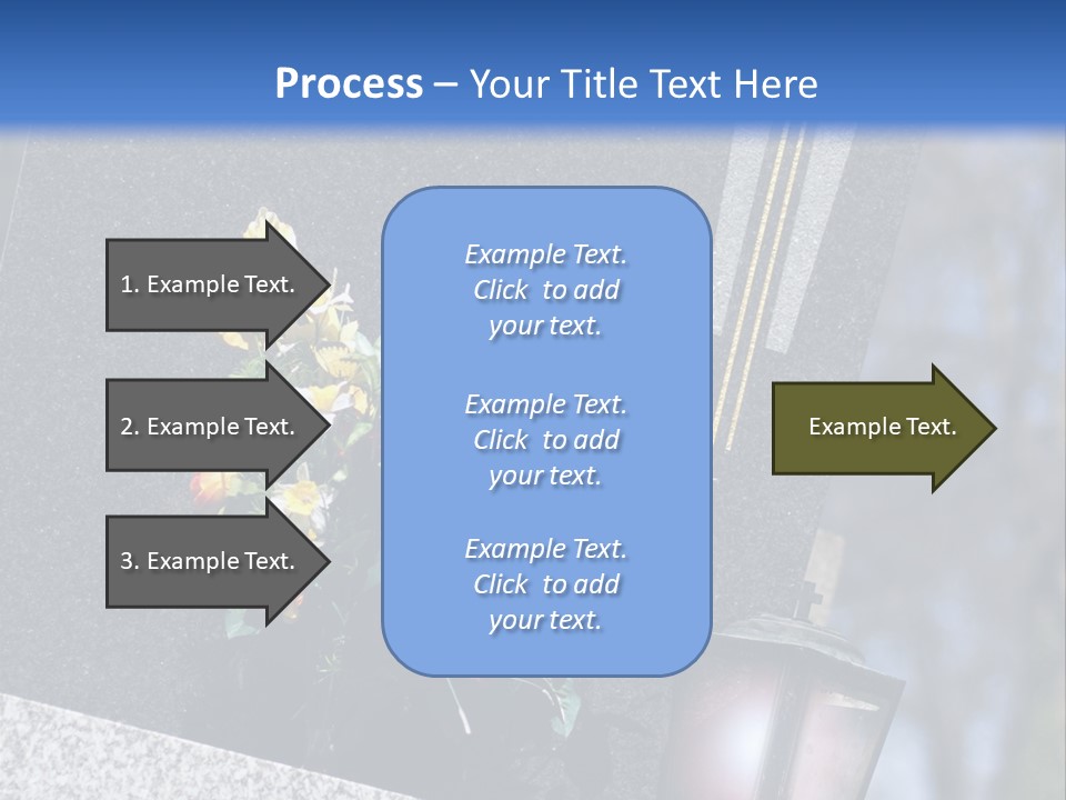 A Cemetery With Flowers And A Cross On It PowerPoint Template
