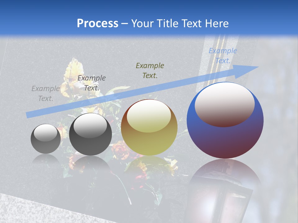 A Cemetery With Flowers And A Cross On It PowerPoint Template