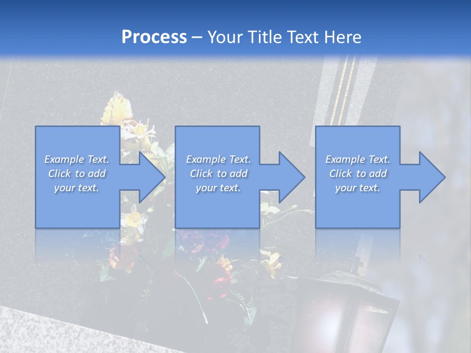A Cemetery With Flowers And A Cross On It PowerPoint Template
