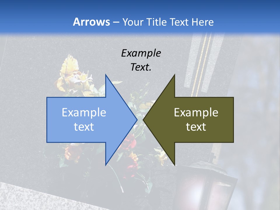 A Cemetery With Flowers And A Cross On It PowerPoint Template