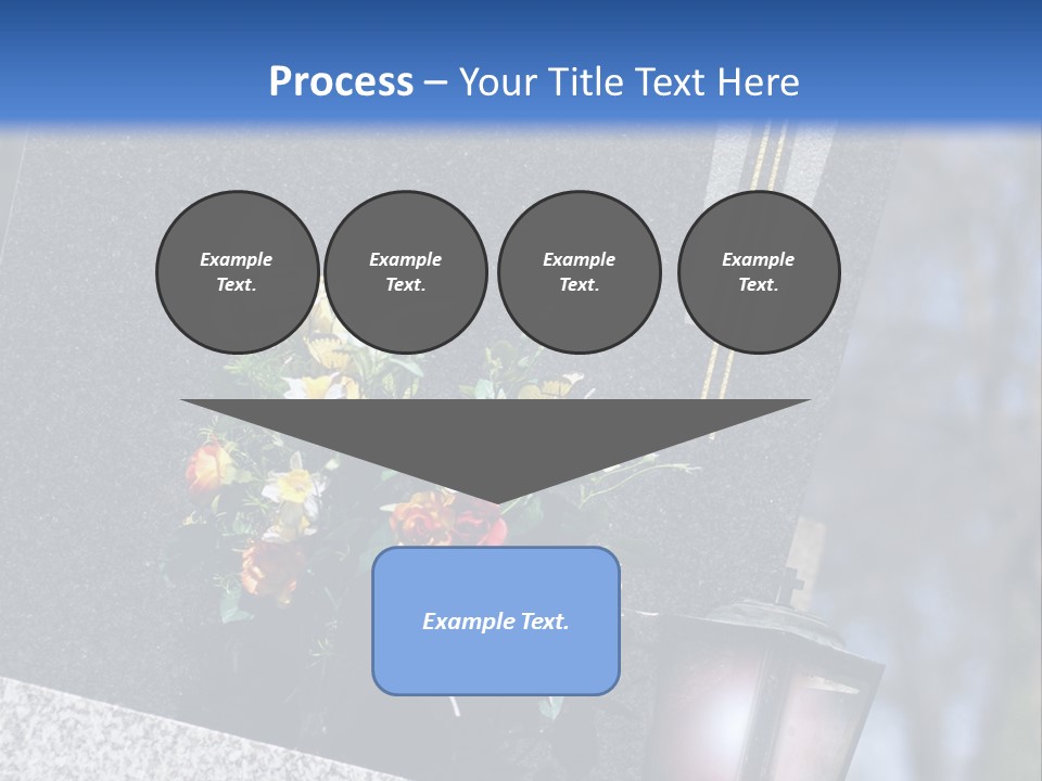 A Cemetery With Flowers And A Cross On It PowerPoint Template