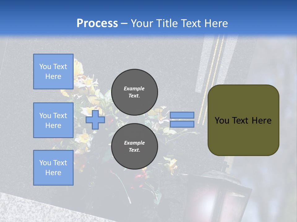 A Cemetery With Flowers And A Cross On It PowerPoint Template