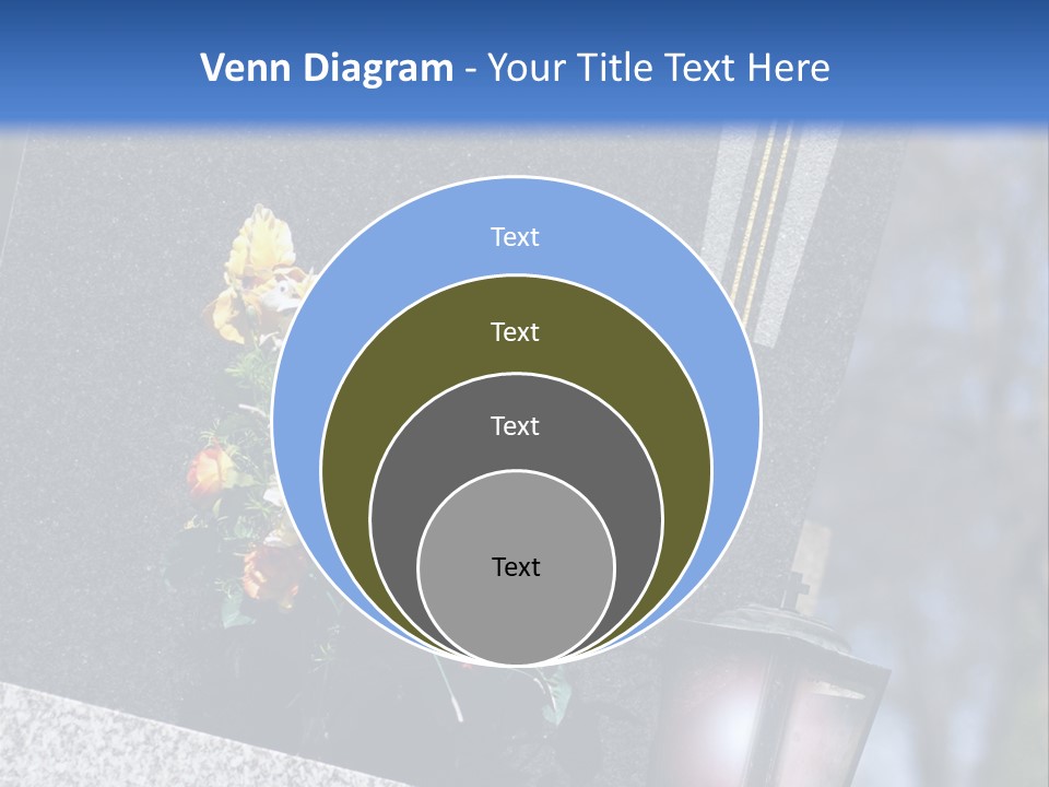 A Cemetery With Flowers And A Cross On It PowerPoint Template