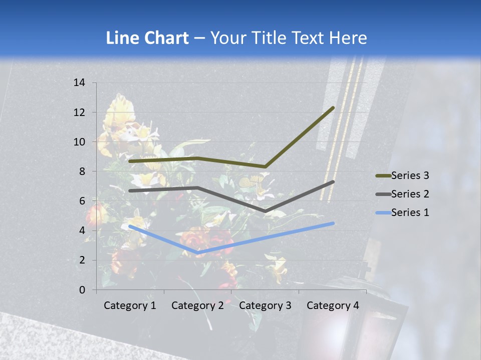 A Cemetery With Flowers And A Cross On It PowerPoint Template