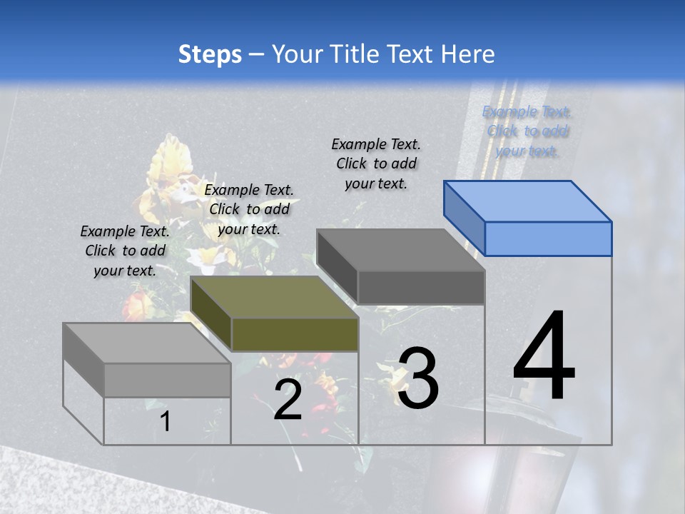 A Cemetery With Flowers And A Cross On It PowerPoint Template