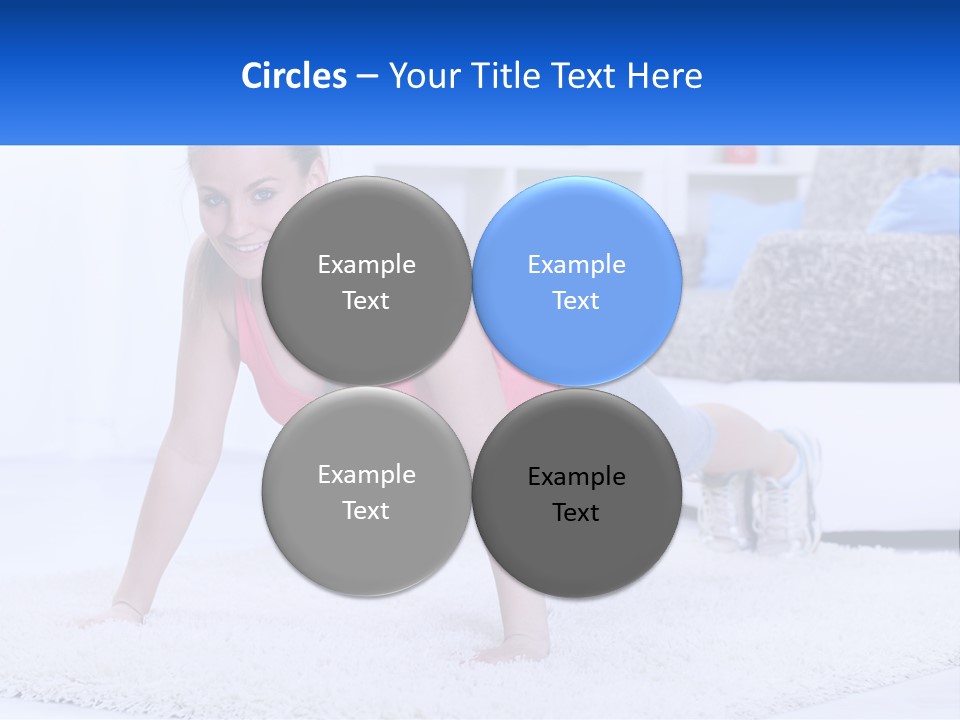 A Woman In A Pink Top Is Doing A Push Up PowerPoint Template