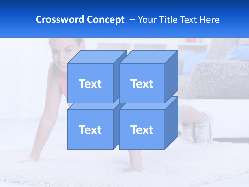 A Woman In A Pink Top Is Doing A Push Up PowerPoint Template