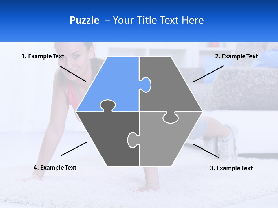 A Woman In A Pink Top Is Doing A Push Up PowerPoint Template