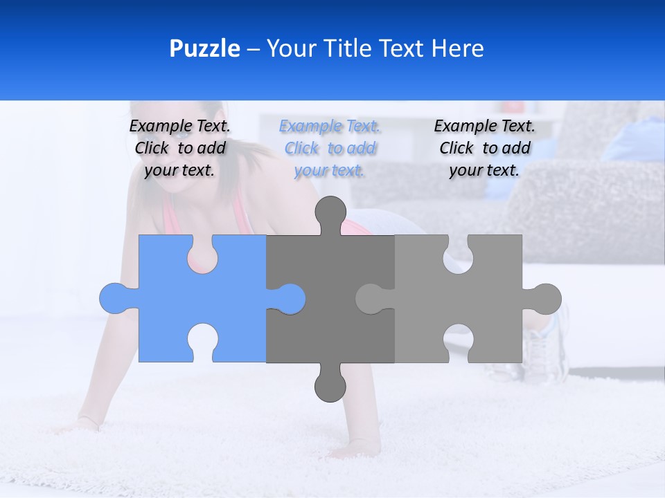 A Woman In A Pink Top Is Doing A Push Up PowerPoint Template