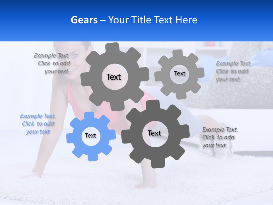 A Woman In A Pink Top Is Doing A Push Up PowerPoint Template