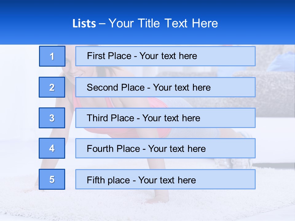 A Woman In A Pink Top Is Doing A Push Up PowerPoint Template