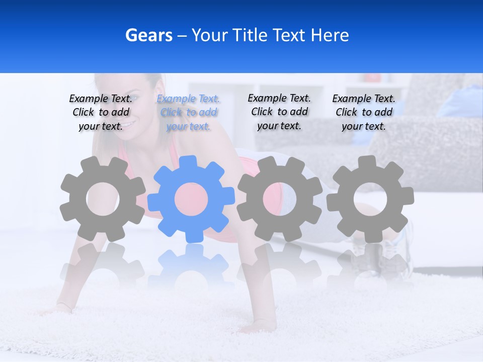 A Woman In A Pink Top Is Doing A Push Up PowerPoint Template