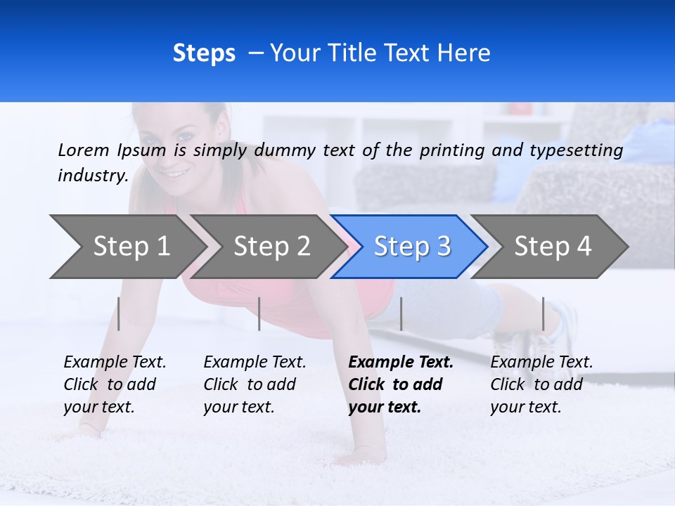 A Woman In A Pink Top Is Doing A Push Up PowerPoint Template