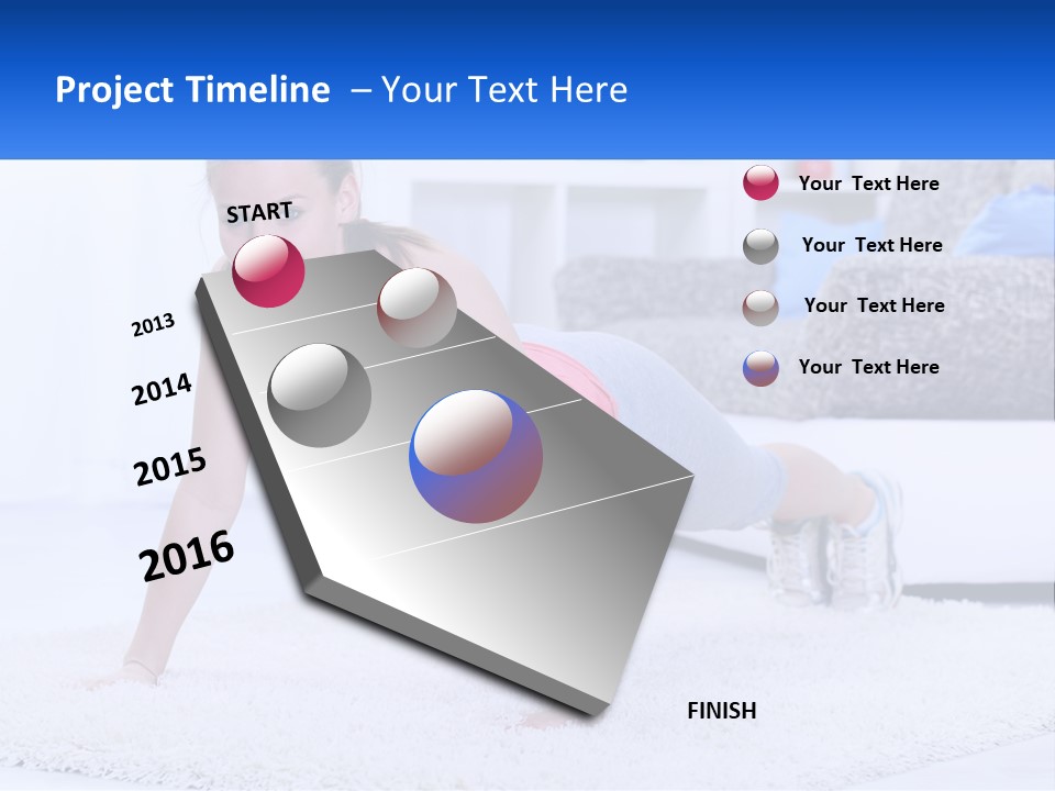 A Woman In A Pink Top Is Doing A Push Up PowerPoint Template