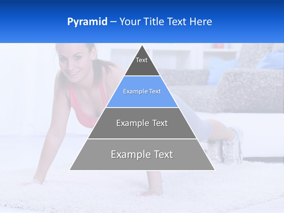 A Woman In A Pink Top Is Doing A Push Up PowerPoint Template