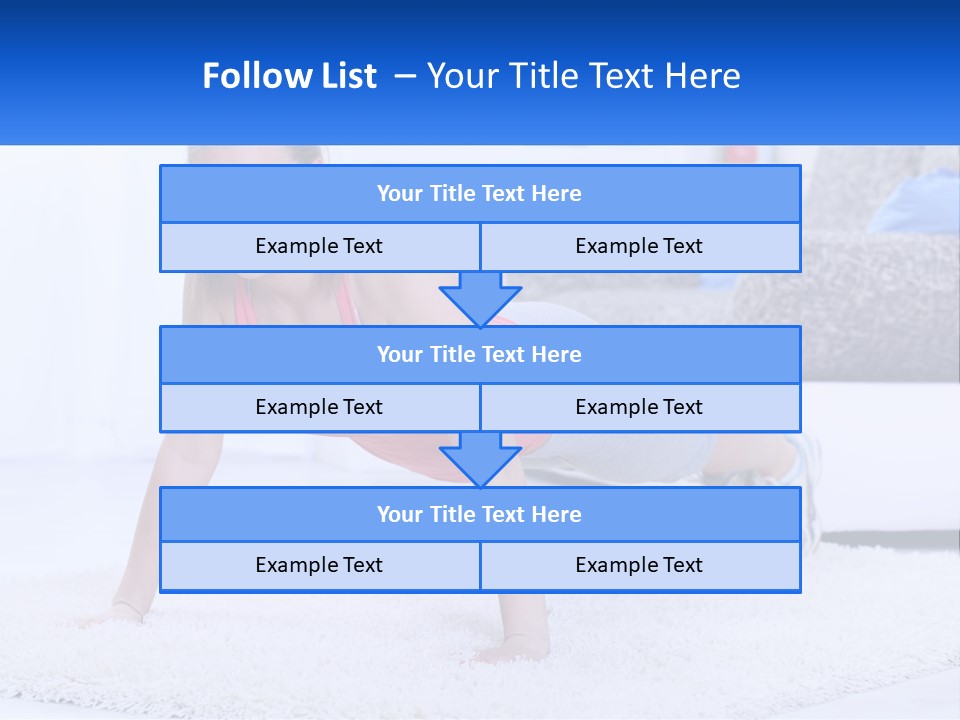 A Woman In A Pink Top Is Doing A Push Up PowerPoint Template