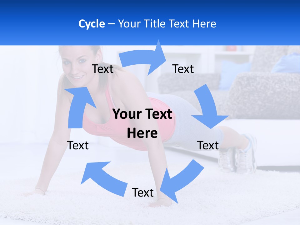A Woman In A Pink Top Is Doing A Push Up PowerPoint Template
