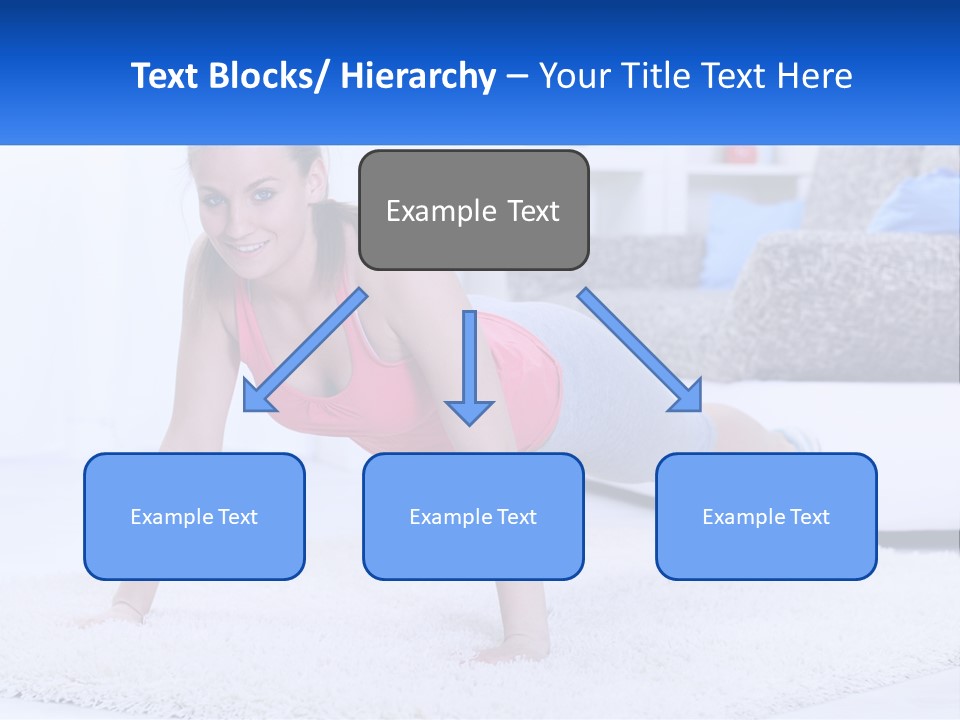 A Woman In A Pink Top Is Doing A Push Up PowerPoint Template