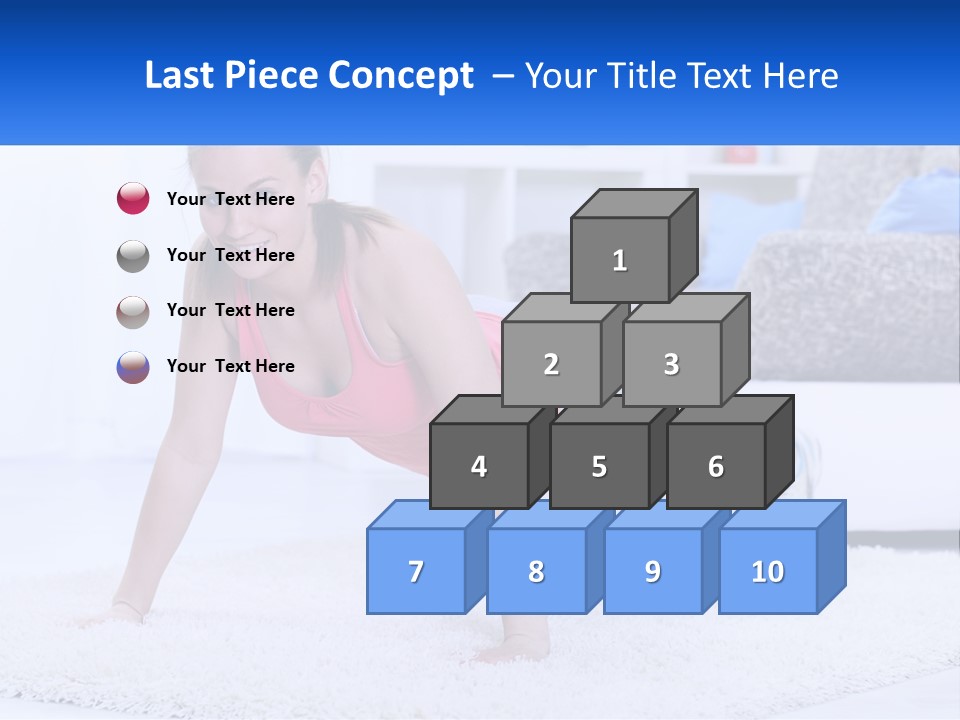 A Woman In A Pink Top Is Doing A Push Up PowerPoint Template