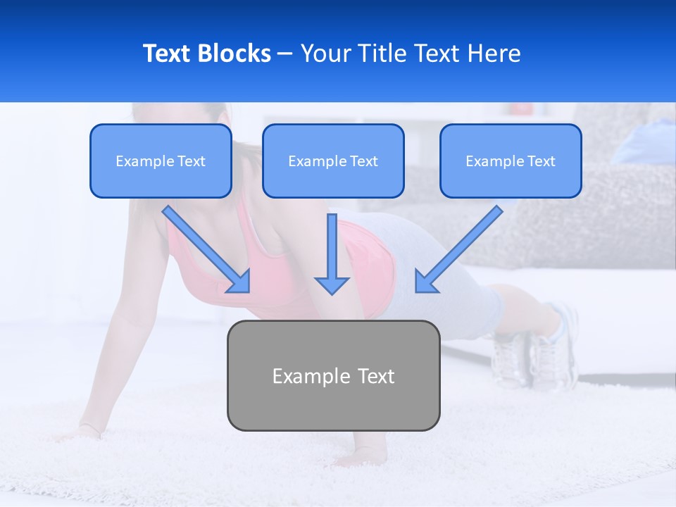 A Woman In A Pink Top Is Doing A Push Up PowerPoint Template