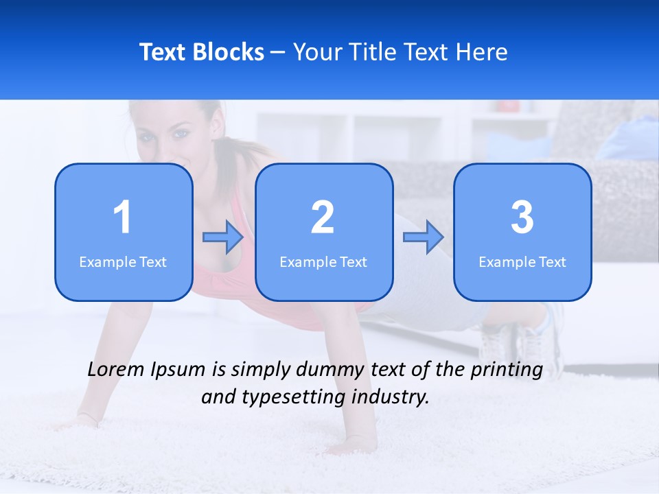 A Woman In A Pink Top Is Doing A Push Up PowerPoint Template