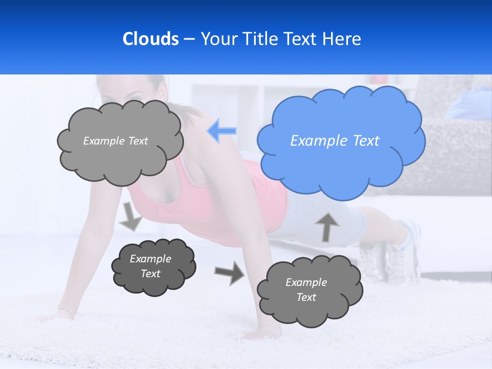 A Woman In A Pink Top Is Doing A Push Up PowerPoint Template