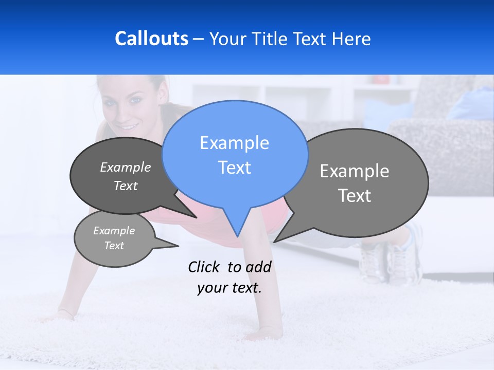 A Woman In A Pink Top Is Doing A Push Up PowerPoint Template