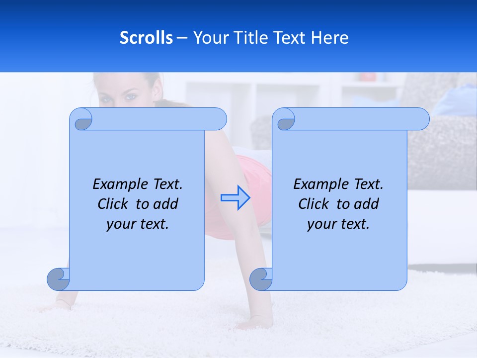A Woman In A Pink Top Is Doing A Push Up PowerPoint Template
